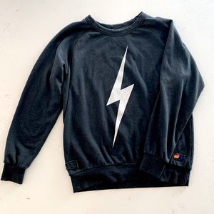 Men's/Women's unisex large Charcoal Black Aviator Nation Bolt Sweatshirt